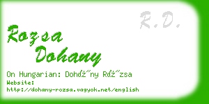 rozsa dohany business card